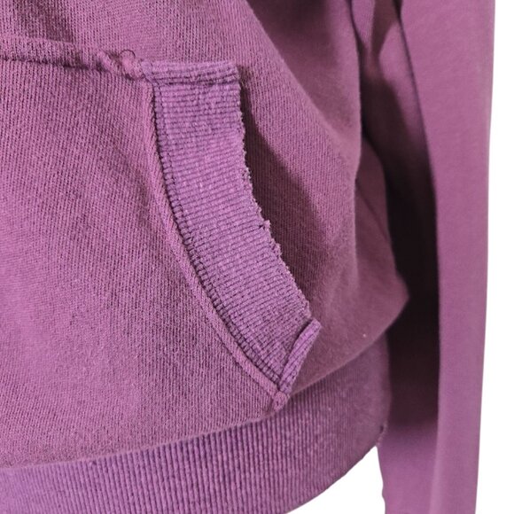 EVERLEIGH wine Distressed Hoodie Size S | Soft Ribbed Hem Pullover NWOT - Picture 3 of 9
